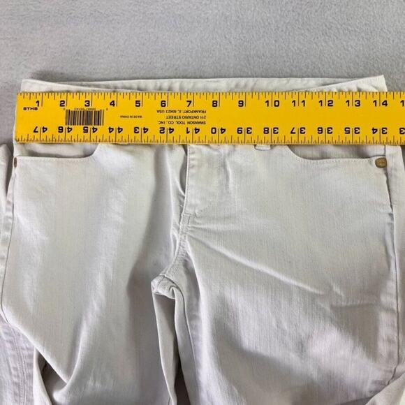 Tory Burch Jeans Womens 26 White Denim Super Skinny Back Hem Zip * Flaw - Picture 9 of 12